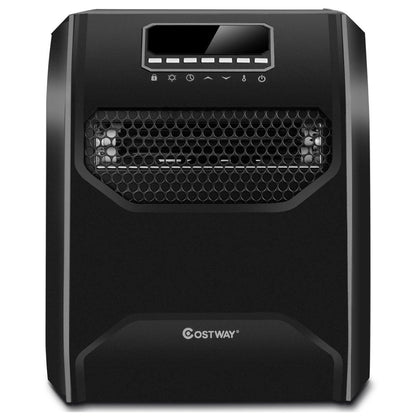 12 H Timer LED Remote Control Portable Electric Space Heater, Black Space Heaters   at Gallery Canada