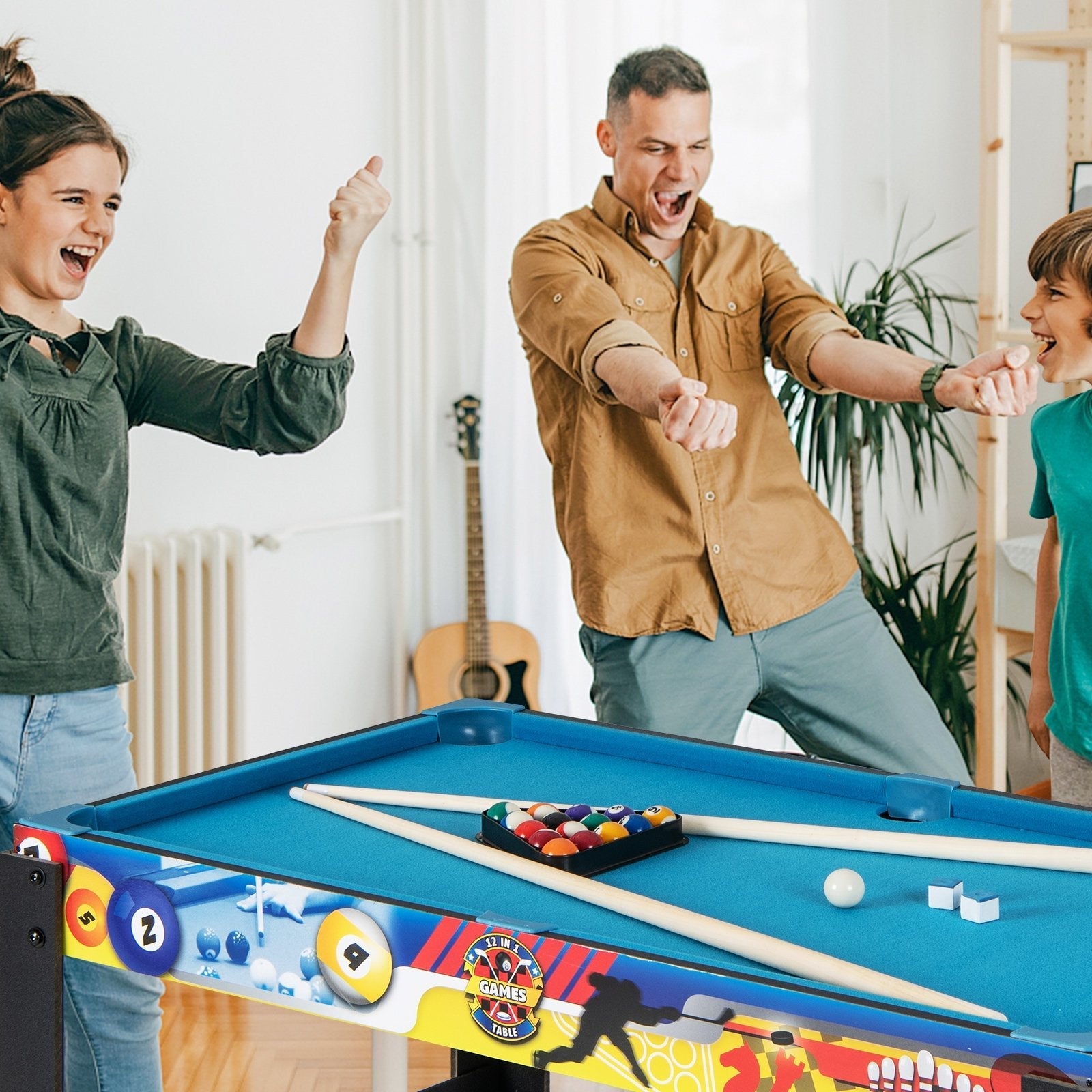 12-in-1 Combo Game Table Set with Foosball Air Hockey Pool Chess and Ping Pong, Multicolor Game Room   at Gallery Canada