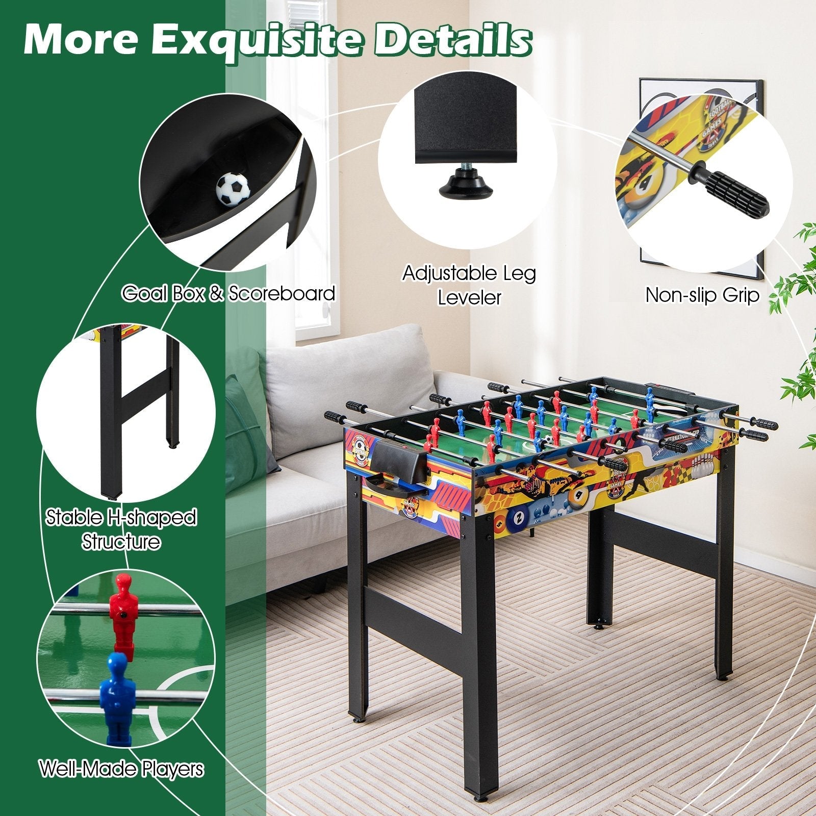 12-in-1 Combo Game Table Set with Foosball Air Hockey Pool Chess and Ping Pong, Multicolor Game Room   at Gallery Canada