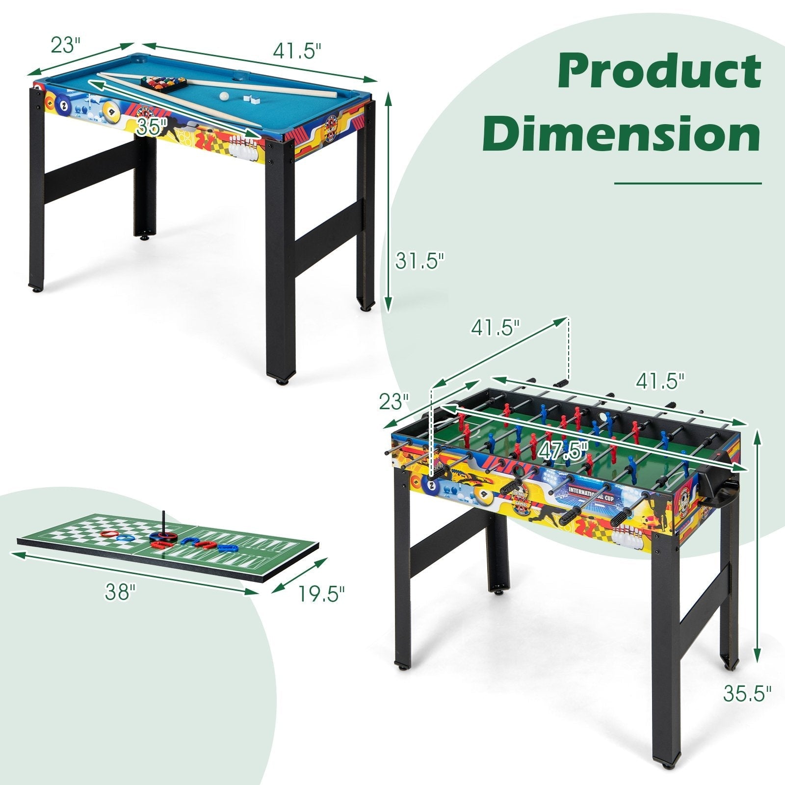 12-in-1 Combo Game Table Set with Foosball Air Hockey Pool Chess and Ping Pong, Multicolor Game Room   at Gallery Canada