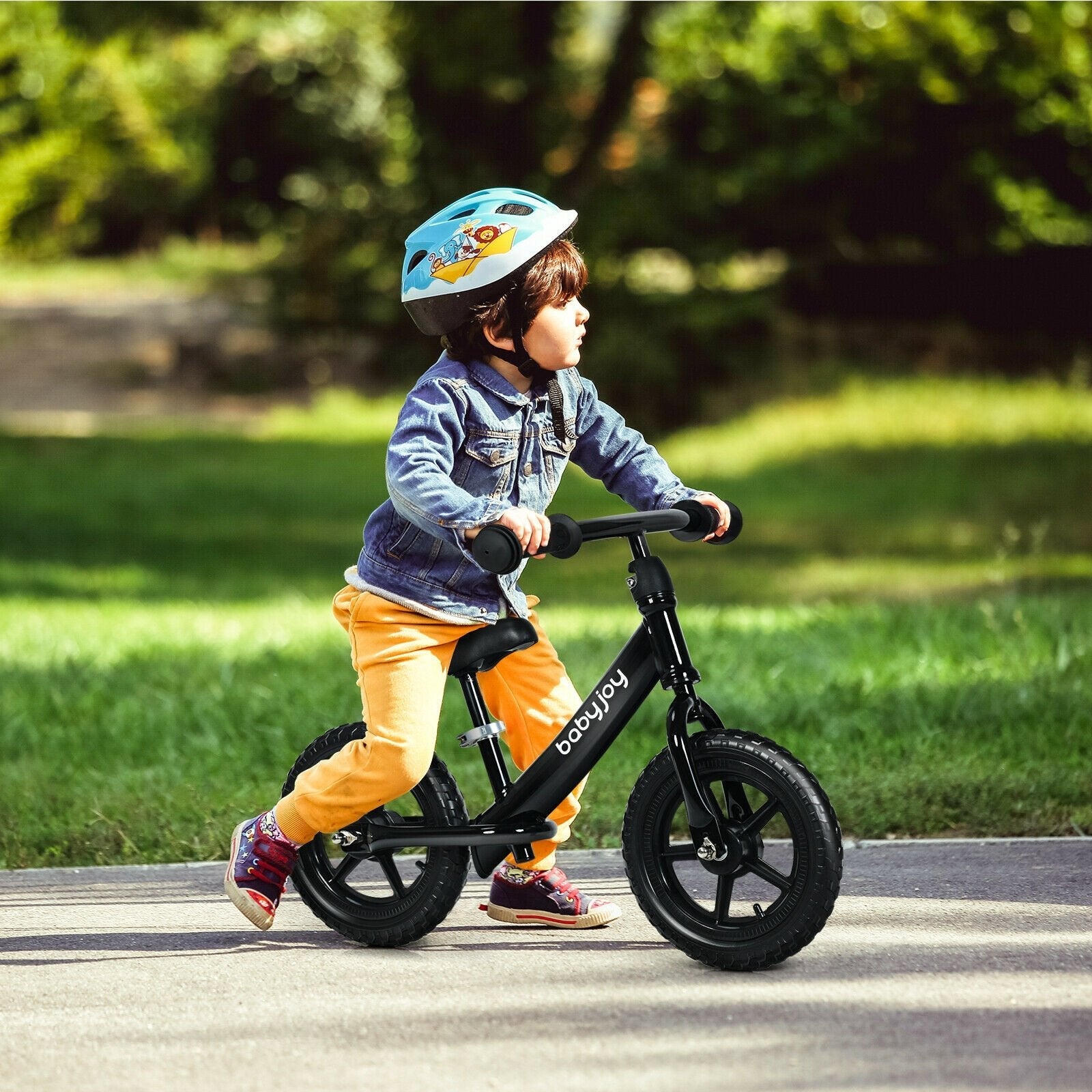 12 Inch Kids Balance No-Pedal Ride Pre Learn Bike with Adjustable Seat, Black Balance Bikes   at Gallery Canada