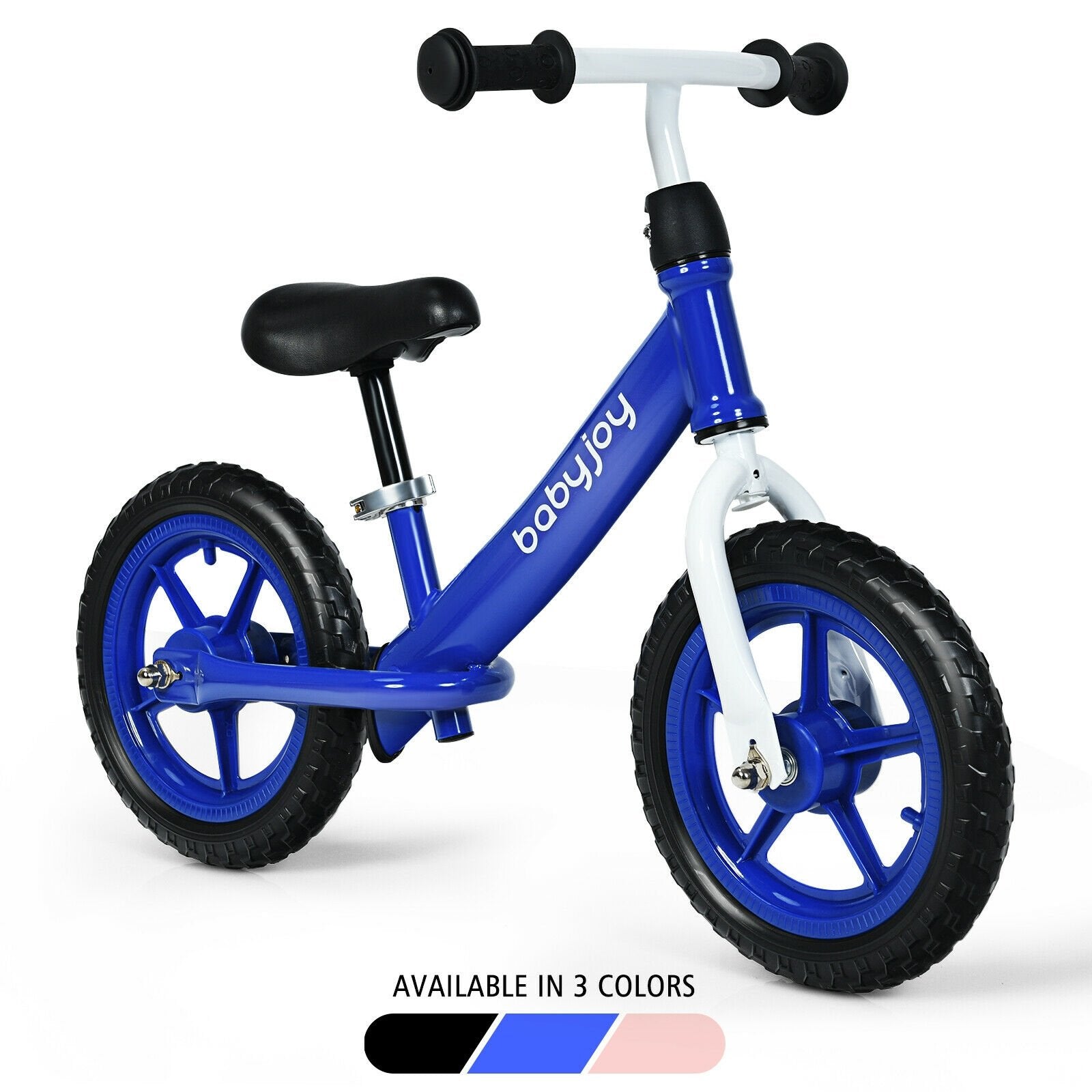 12 Inch Kids Balance No-Pedal Ride Pre Learn Bike with Adjustable Seat, Blue Balance Bikes   at Gallery Canada