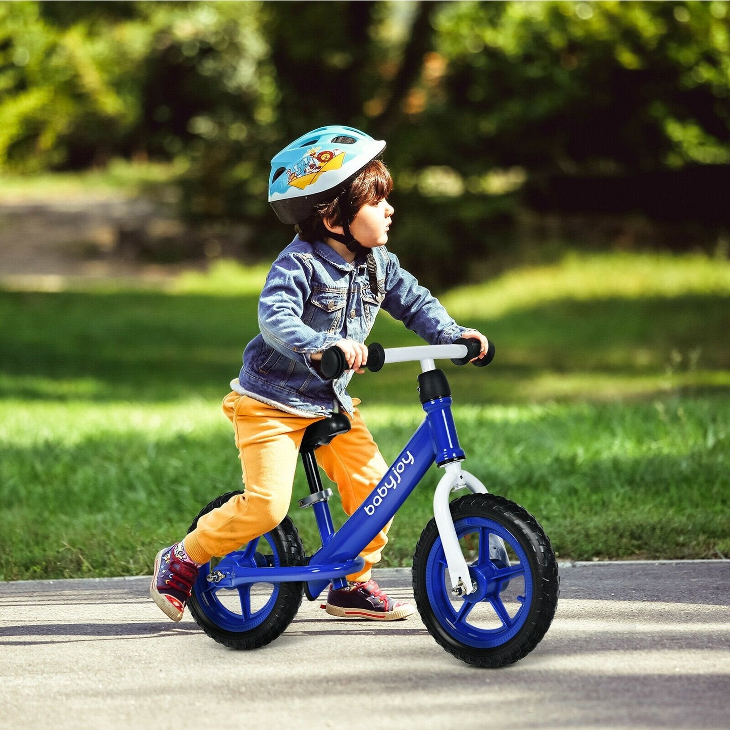 12 Inch Kids Balance No-Pedal Ride Pre Learn Bike with Adjustable Seat, Blue Balance Bikes   at Gallery Canada