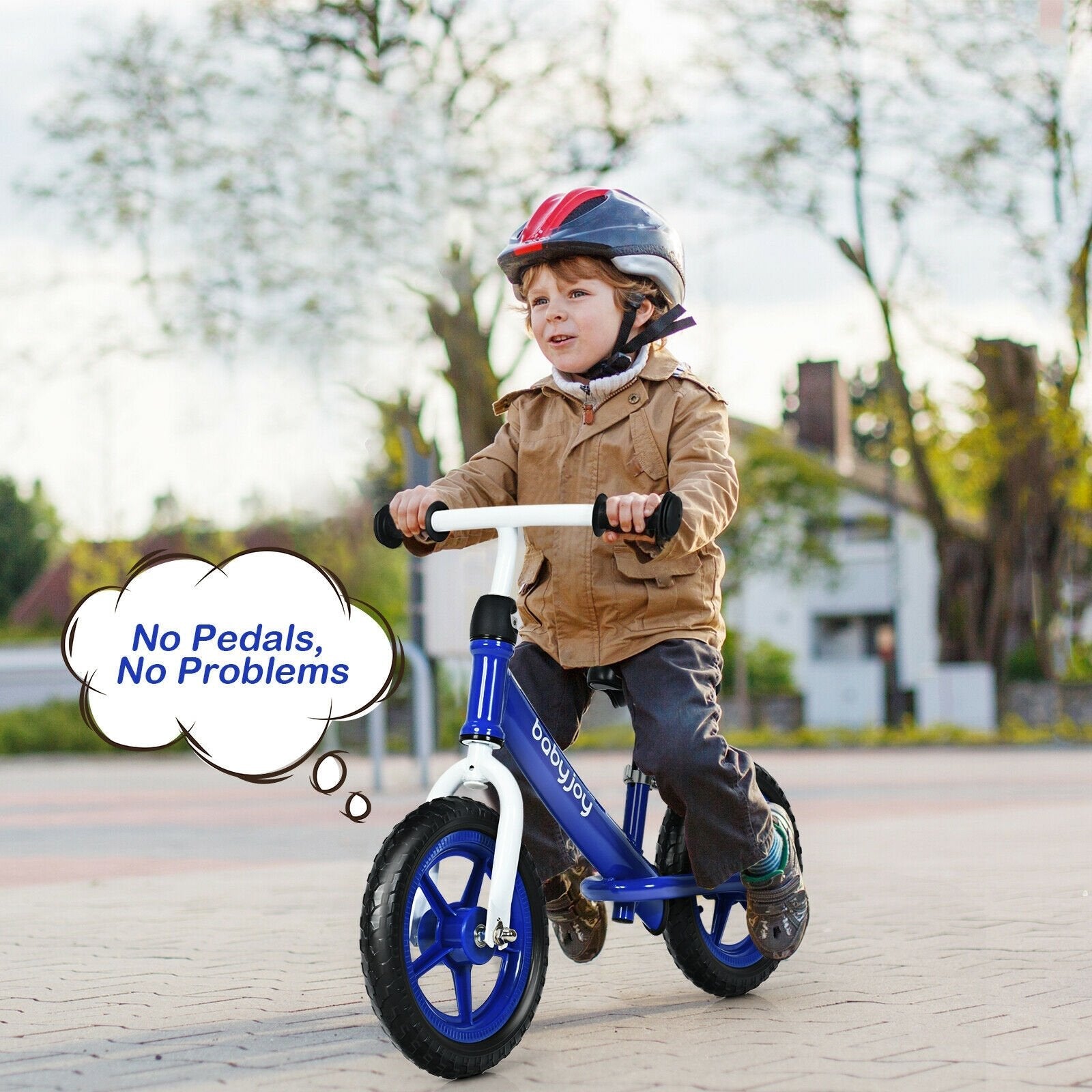 12 Inch Kids Balance No-Pedal Ride Pre Learn Bike with Adjustable Seat, Blue Balance Bikes   at Gallery Canada