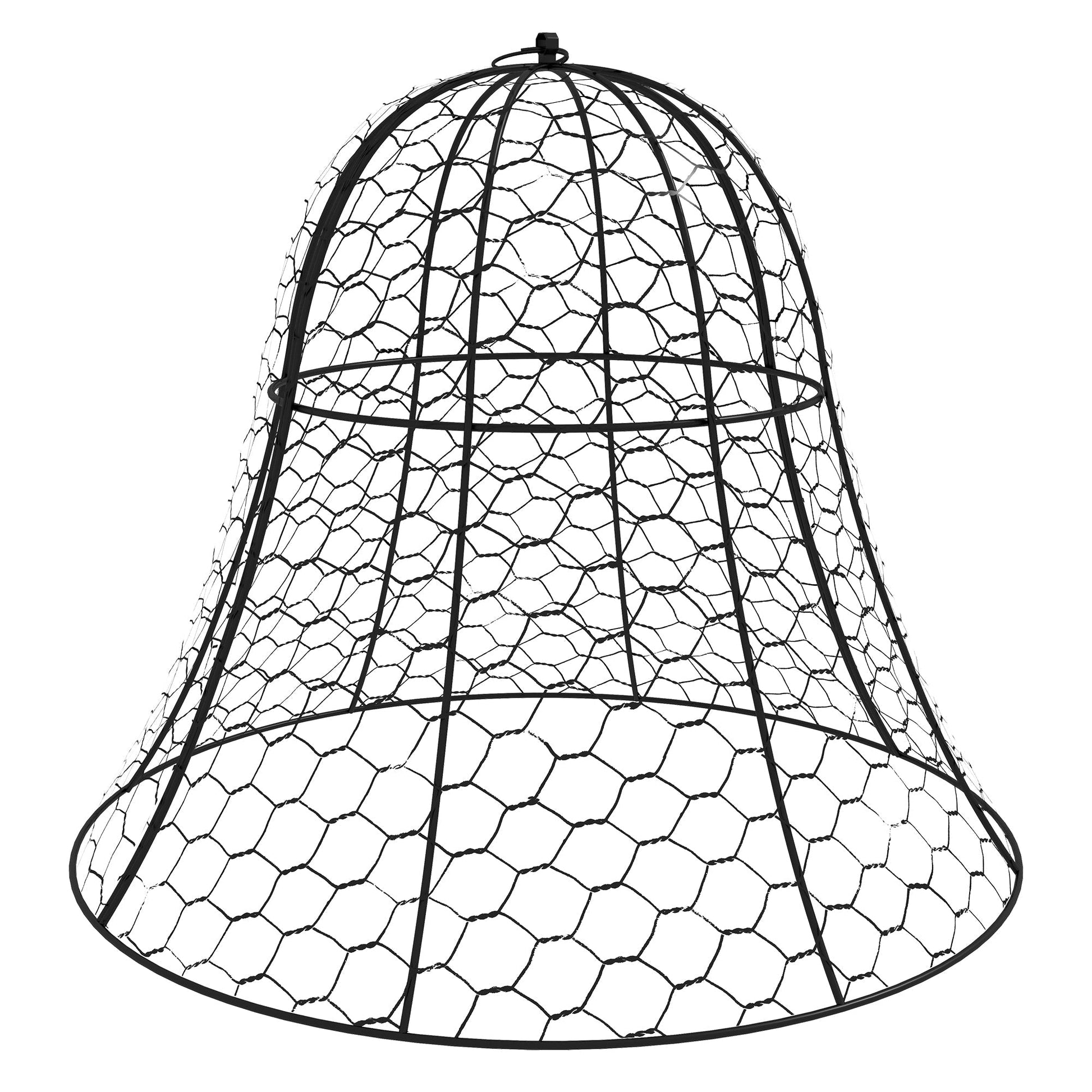 12 Pack Garden Cloches for Plants, 16" x 13" Metal Crop Cage, Plant Cages to Keep Animals Out, Black Walk In Greenhouses Black  at Gallery Canada