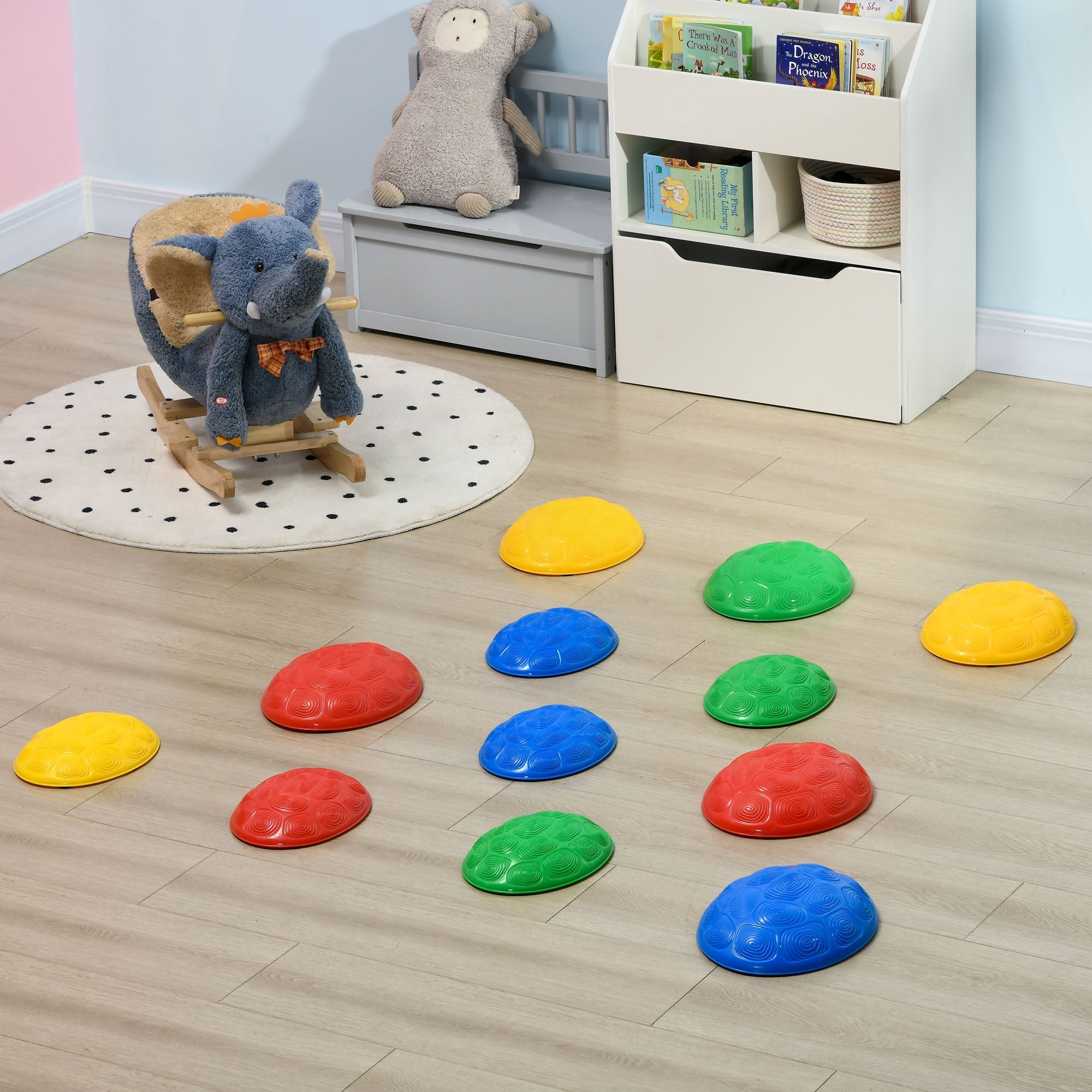 12 PCs Balance Stepping Stones for Kids with Anti-slip Mat, Turtle Shell Design, for Ages 3-8 Years, Stackable Gym Sets & Swings   at Gallery Canada