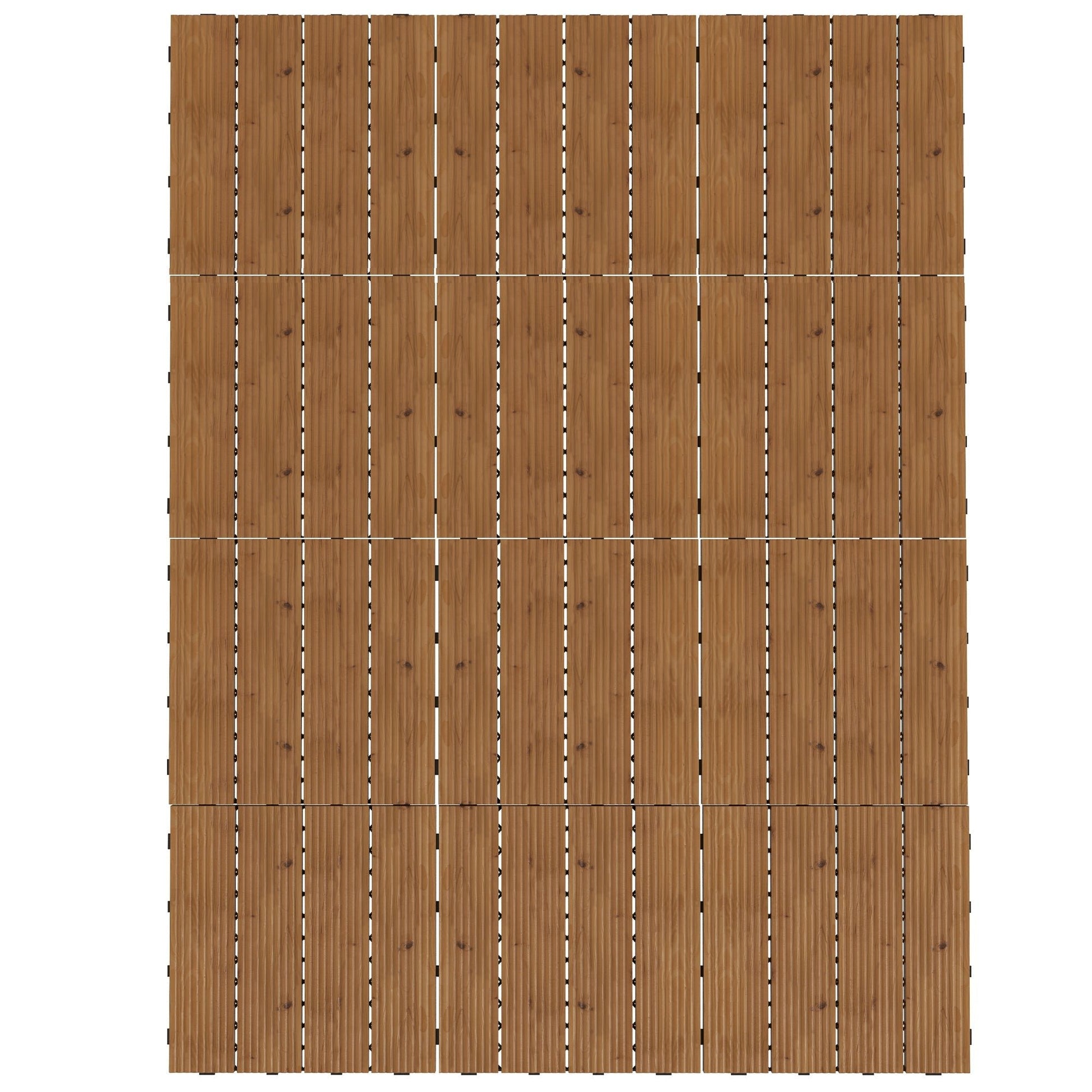 12 Pcs Garden Decking Tiles Wooden Outdoor Flooring Tiles for All Weather Use, Brown Deck Tiles Brown  at Gallery Canada