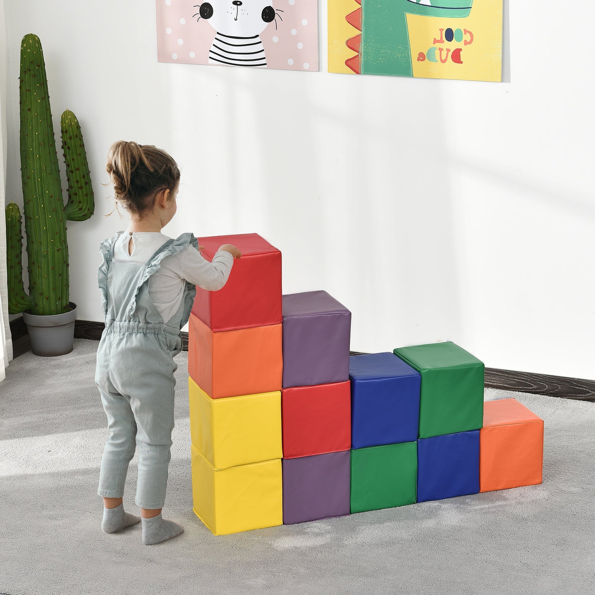 Soft Foam Climbing Blocks for Toddlers, Non-Toxic Play Structures, 12 Pieces, Multi Colour Baby Gym & Playmats   at Gallery Canada