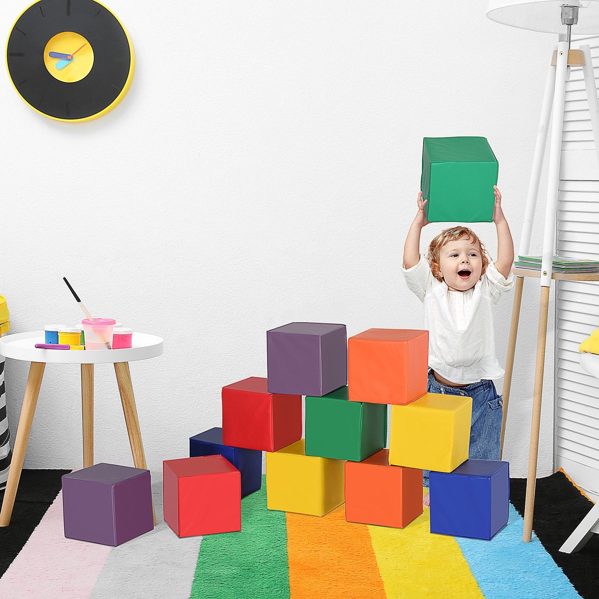 Soft Foam Climbing Blocks for Toddlers, Non-Toxic Play Structures, 12 Pieces, Multi Colour Baby Gym & Playmats   at Gallery Canada