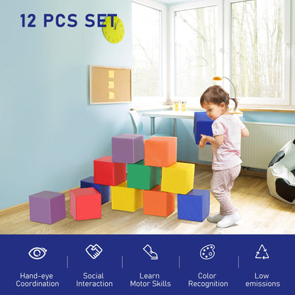 Soft Foam Climbing Blocks for Toddlers, Non-Toxic Play Structures, 12 Pieces, Multi Colour Baby Gym & Playmats   at Gallery Canada