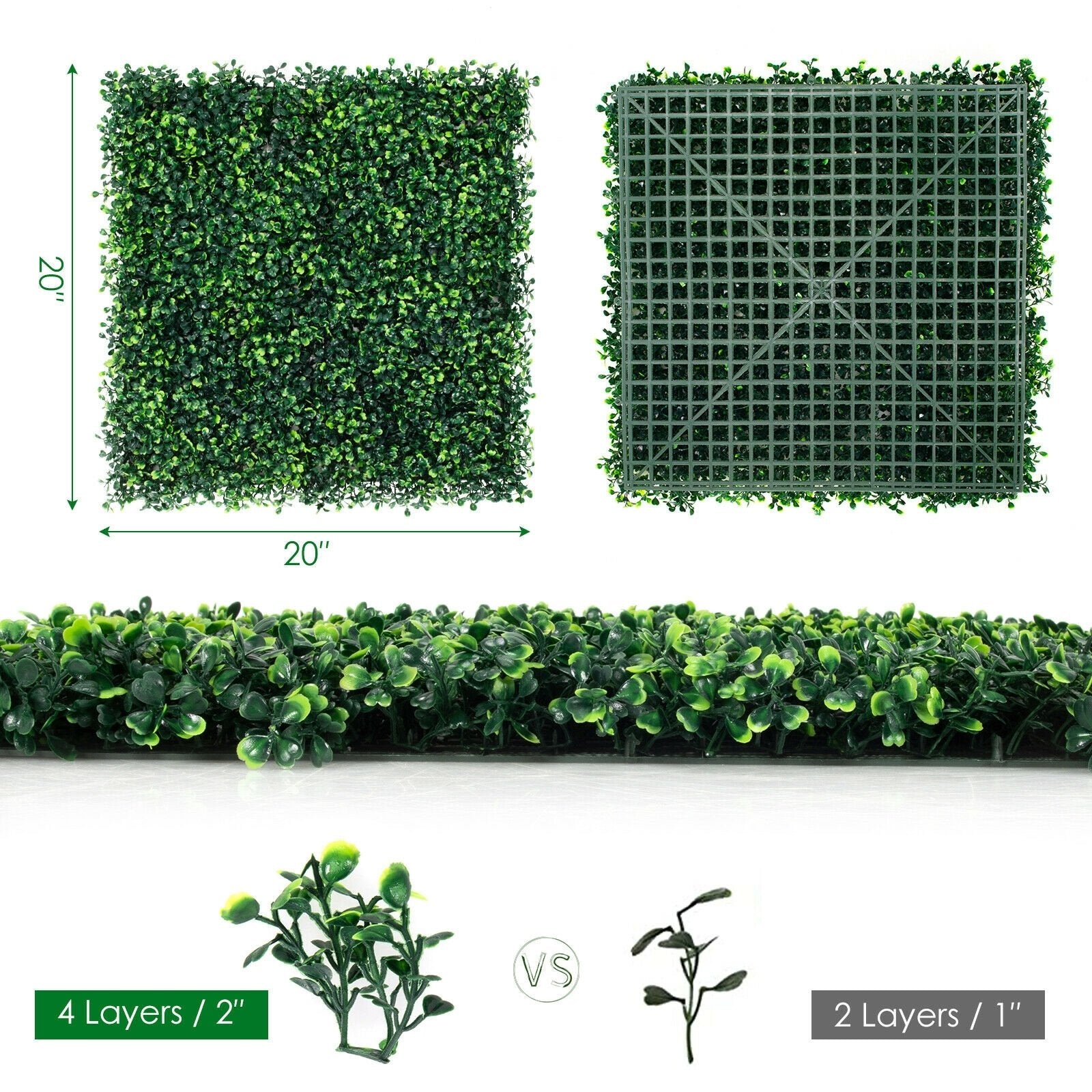 12 Pieces Artificial Boxwood Panels for Wedding Decor Fence Backdrop, Green Decorative Fencing & Flooring   at Gallery Canada