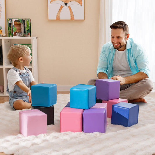 12 Pieces Soft Foam Building Blocks Climbing Foam Cubes Set for Kids, Multicolor Climbers & Slides   at Gallery Canada