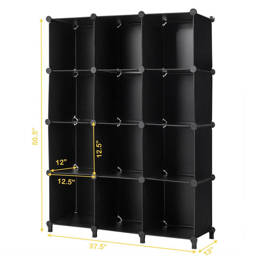 12 Plastic Cube Storage Organizer, Black Clothing & Closet Storage   at Gallery Canada