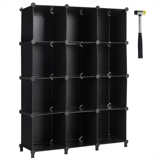 12 Plastic Cube Storage Organizer, Black Clothing & Closet Storage   at Gallery Canada