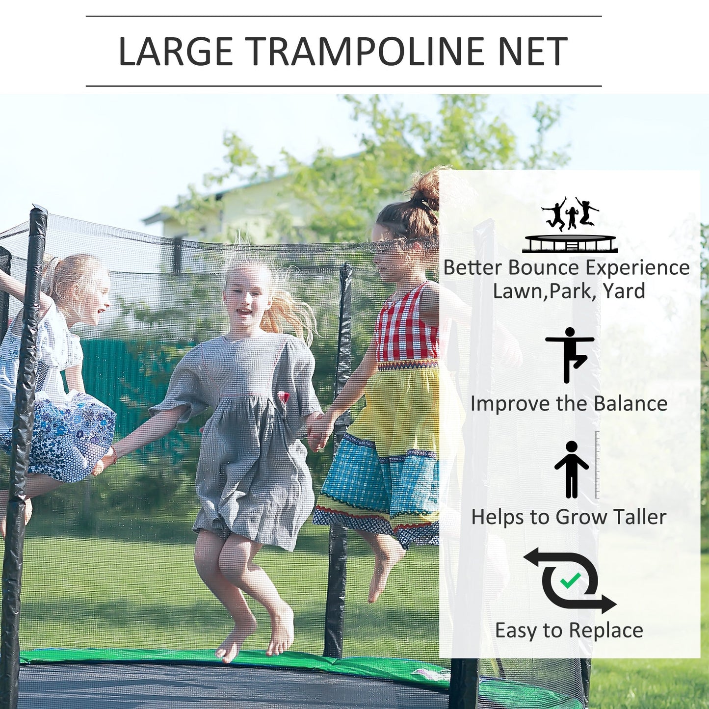 12' Round Trampoline Enclosure Trampolining Bounce Safety Net Fence Replacement Trampolines   at Gallery Canada