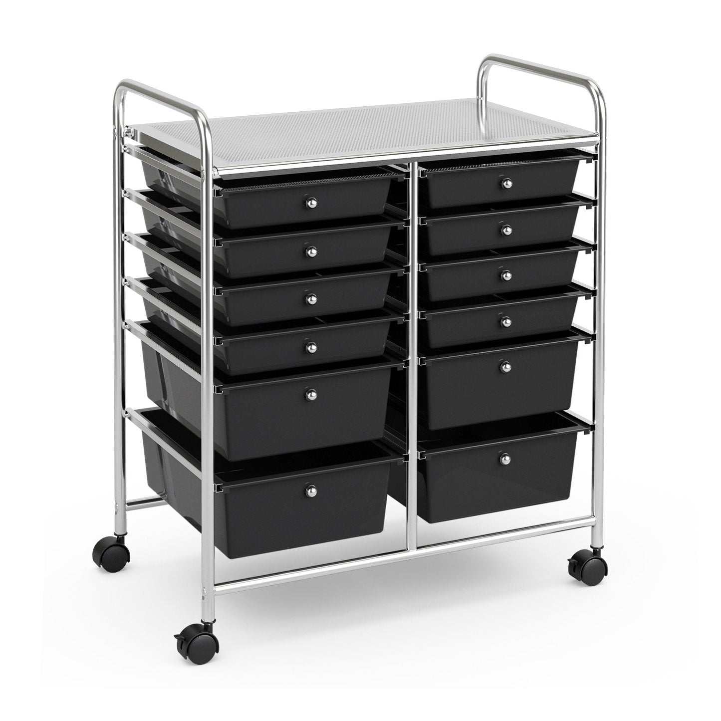 12 Storage Drawer Organizer Bins Rolling Cart, Black File Cabinets   at Gallery Canada