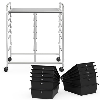 12 Storage Drawer Organizer Bins Rolling Cart, Black File Cabinets   at Gallery Canada