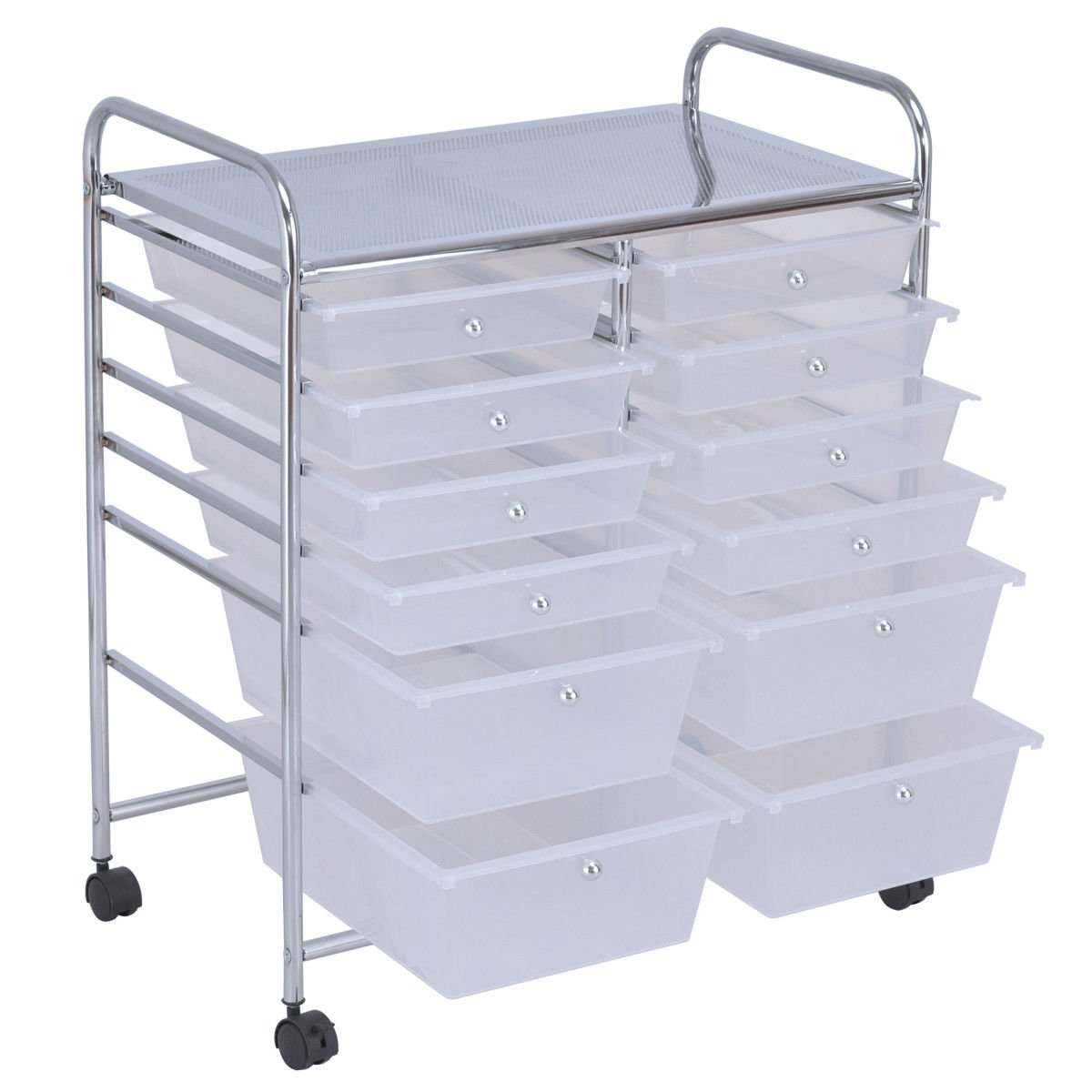 12 Storage Drawer Organizer Bins Rolling Cart, White File Cabinets   at Gallery Canada