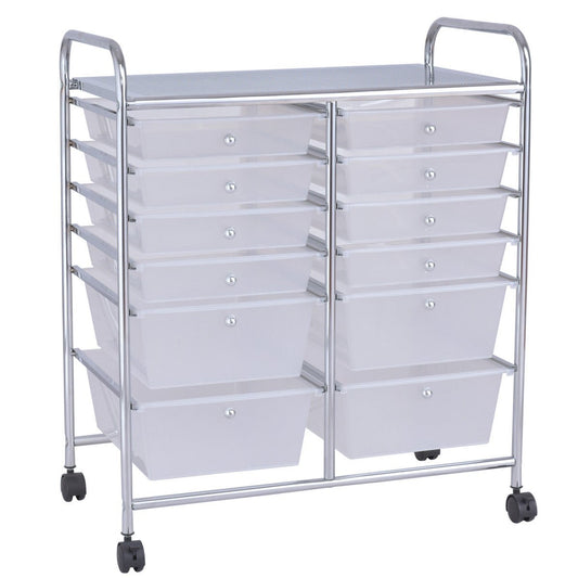 12 Storage Drawer Organizer Bins Rolling Cart, White File Cabinets   at Gallery Canada