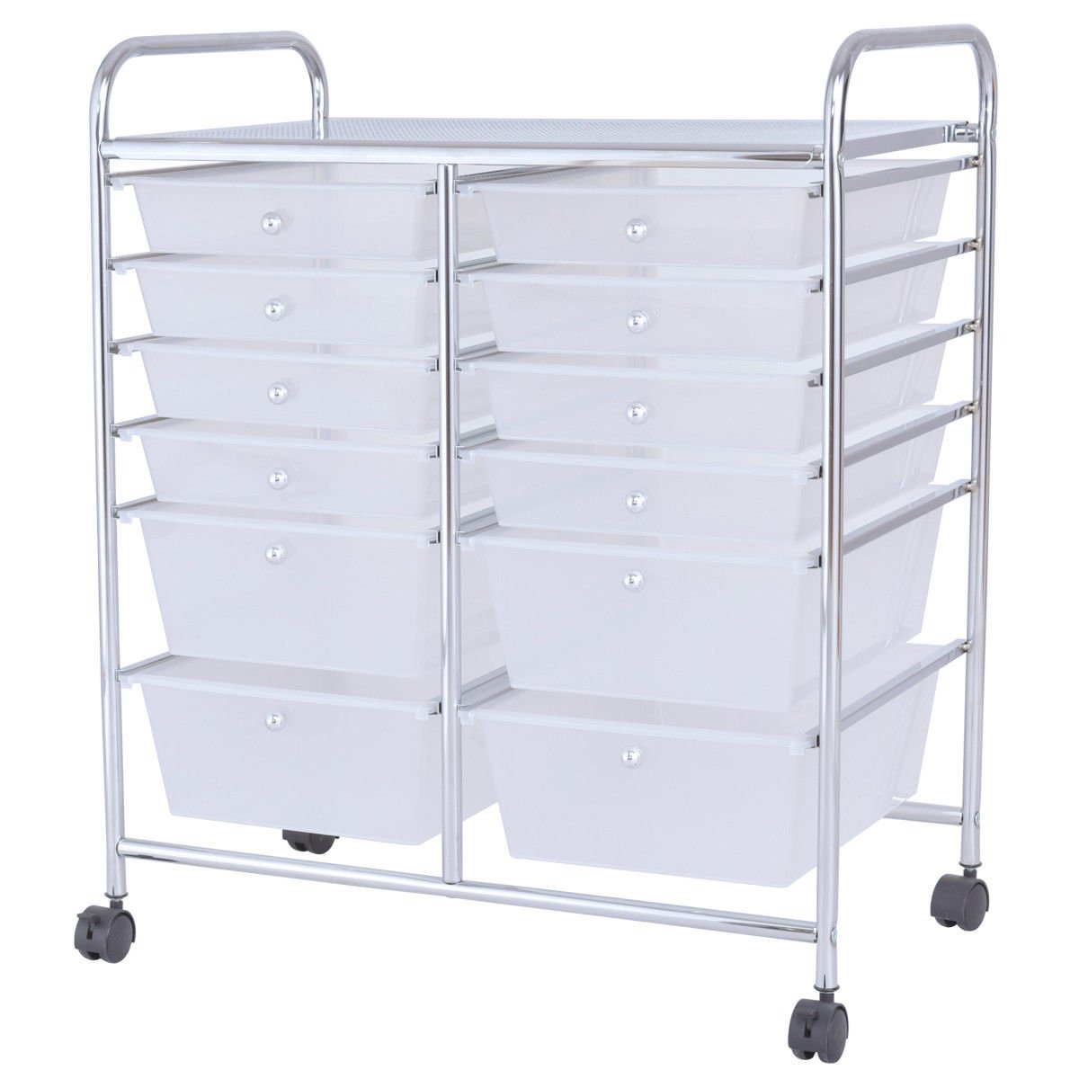 12 Storage Drawer Organizer Bins Rolling Cart, White File Cabinets   at Gallery Canada