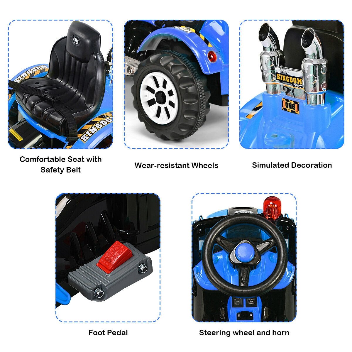 12 V Battery Powered Kids Ride on Dumper Truck, Blue Powered Ride On Toys   at Gallery Canada