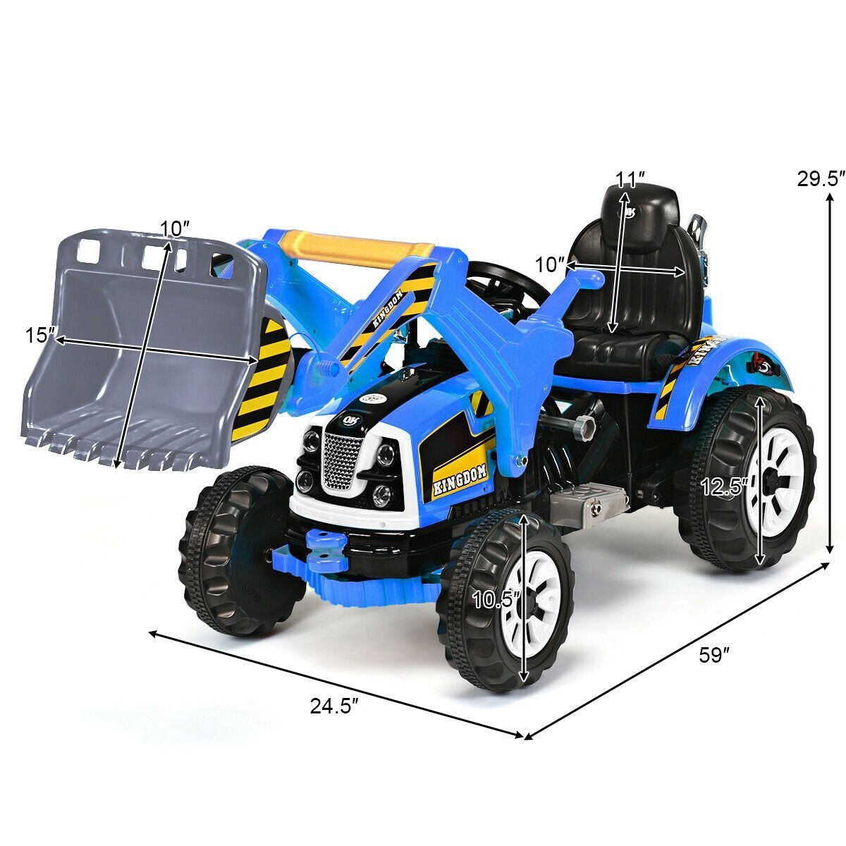 12 V Battery Powered Kids Ride on Dumper Truck, Blue Powered Ride On Toys   at Gallery Canada