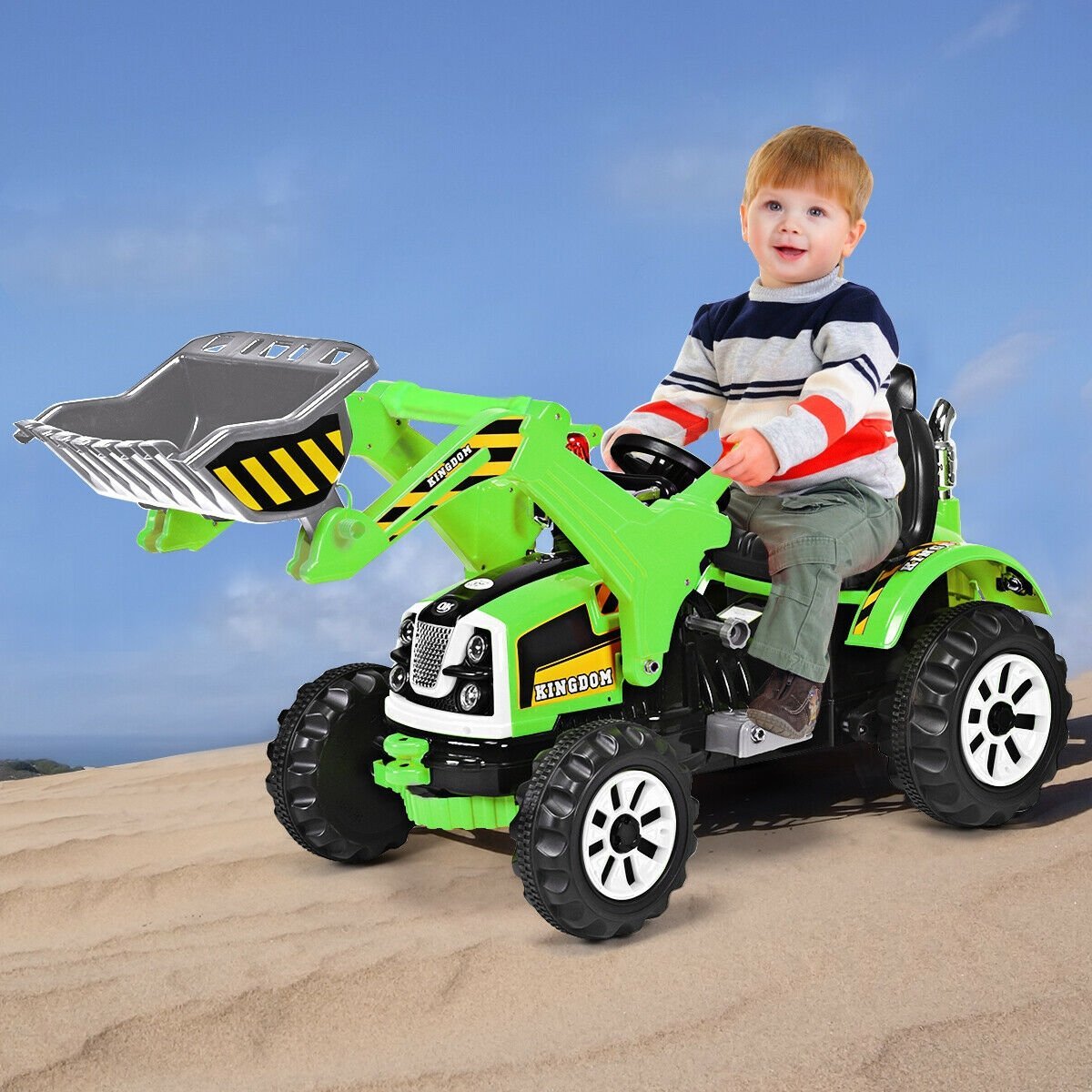 12 V Battery Powered Kids Ride on Dumper Truck, Green Powered Ride On Toys   at Gallery Canada