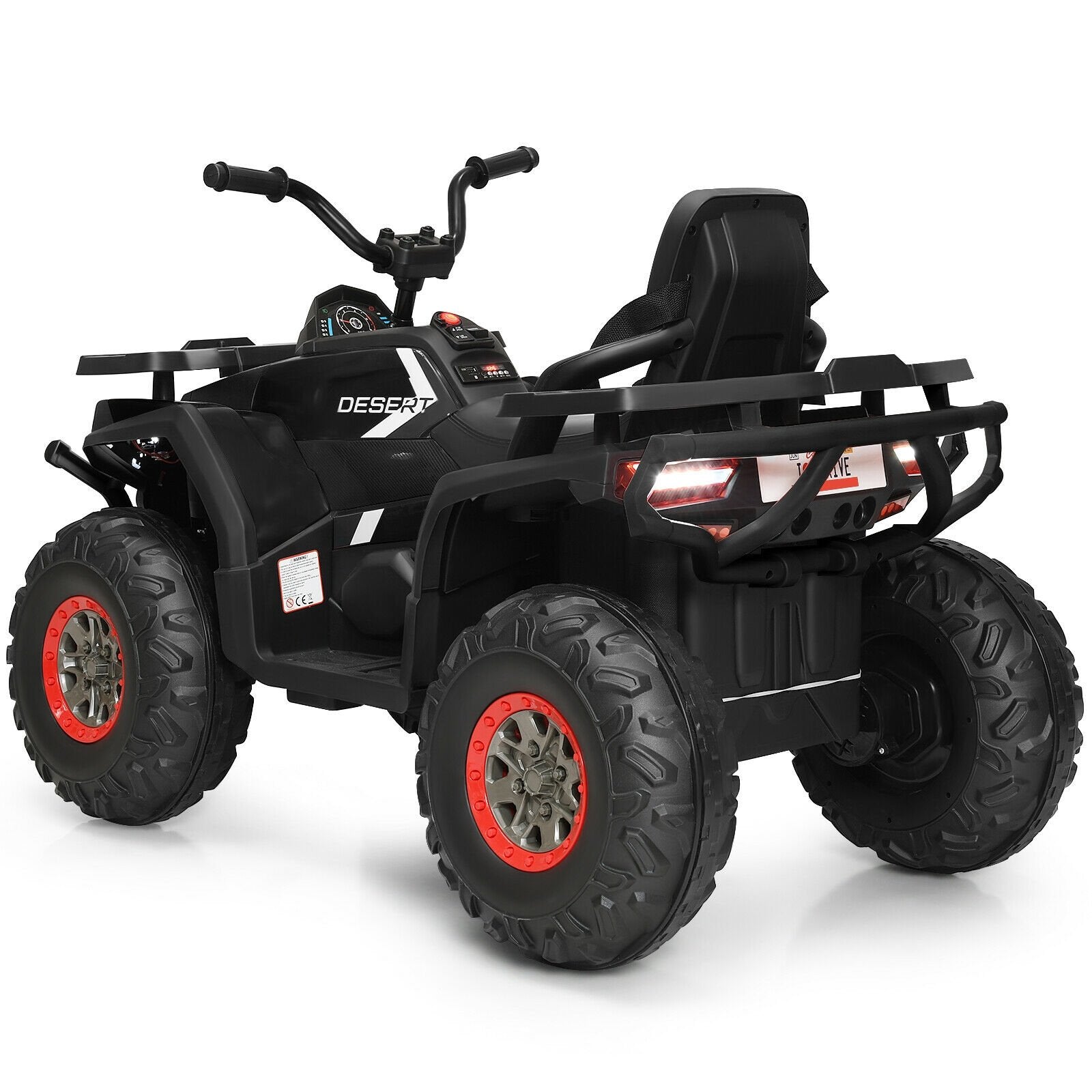 12 V Kids Electric 4-Wheeler ATV Quad with MP3 and LED Lights, Black Powered Ride On Toys   at Gallery Canada