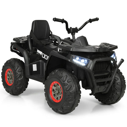 12 V Kids Electric 4-Wheeler ATV Quad with MP3 and LED Lights, Black Powered Ride On Toys   at Gallery Canada