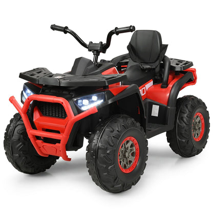 12 V Kids Electric 4-Wheeler ATV Quad with MP3 and LED Lights, Red Powered Ride On Toys   at Gallery Canada