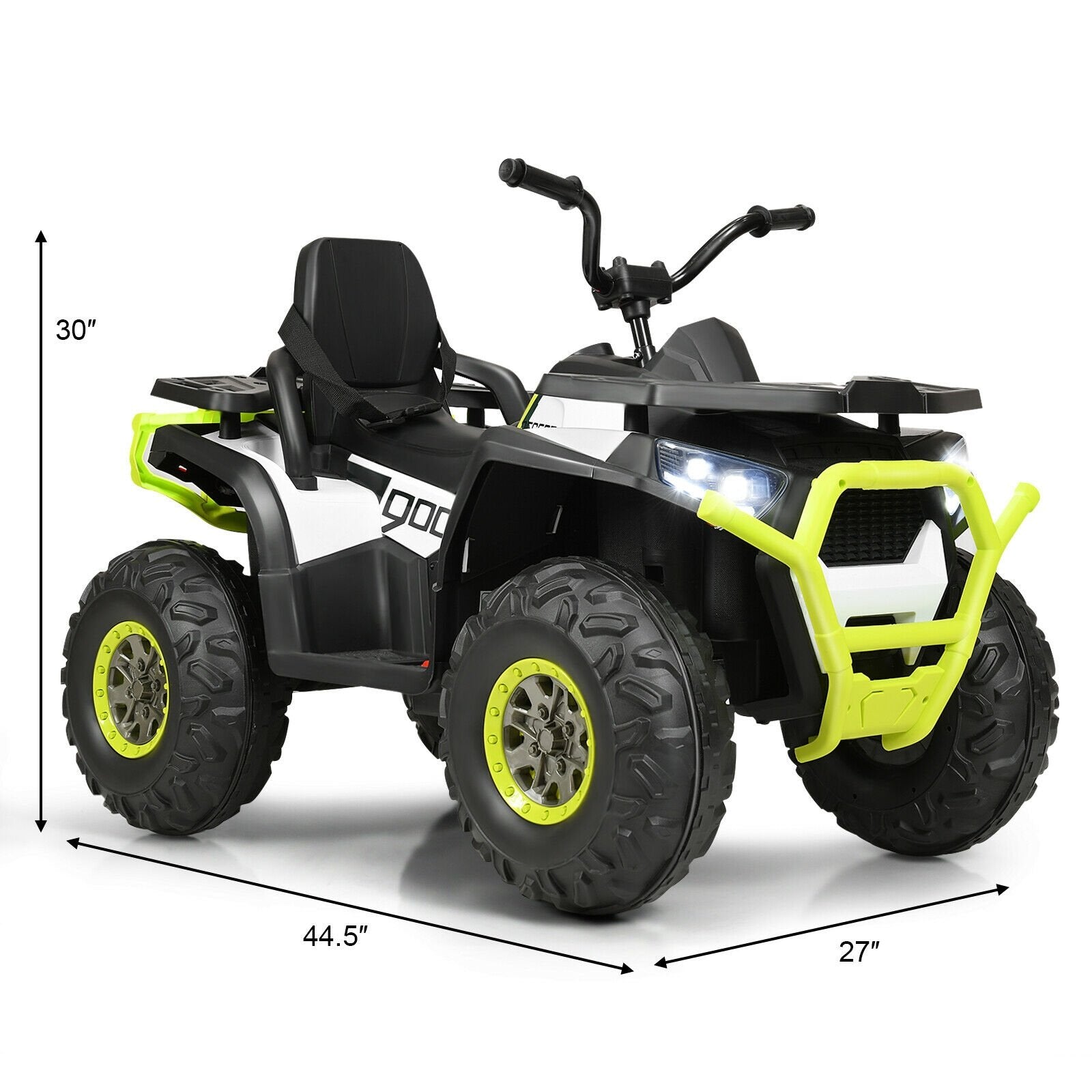 12 V Kids Electric 4-Wheeler ATV Quad with MP3 and LED Lights, White Powered Ride On Toys   at Gallery Canada