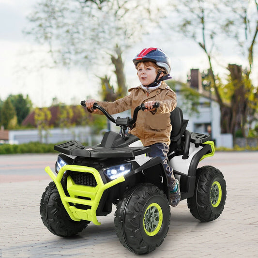 12 V Kids Electric 4-Wheeler ATV Quad with MP3 and LED Lights, White Powered Ride On Toys   at Gallery Canada