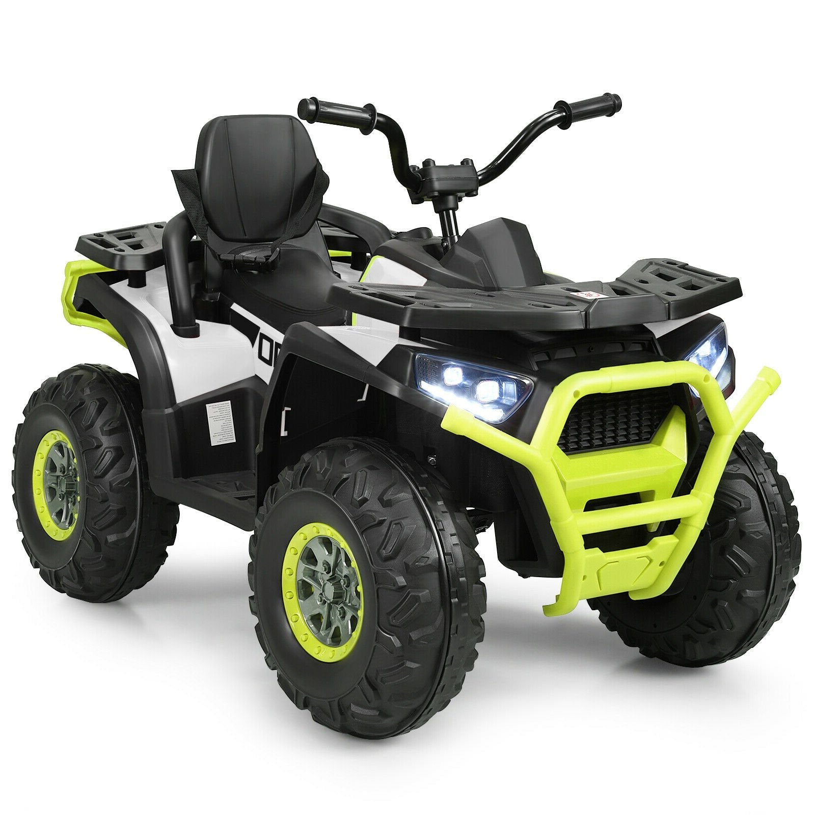 12 V Kids Electric 4-Wheeler ATV Quad with MP3 and LED Lights, White Powered Ride On Toys   at Gallery Canada