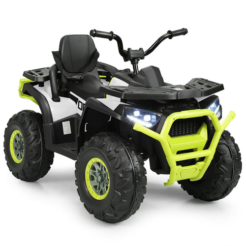 12 V Kids Electric 4-Wheeler ATV Quad with MP3 and LED Lights, White