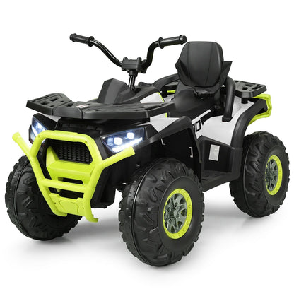 12 V Kids Electric 4-Wheeler ATV Quad with MP3 and LED Lights, White Powered Ride On Toys   at Gallery Canada