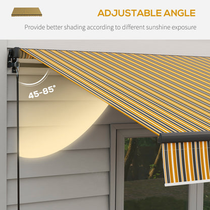 12' x 10' Retractable Awning, 280gsm UV Resistant Sunshade Shelter, for Deck, Balcony, Yard, Yellow and Grey Patio Awnings   at Gallery Canada