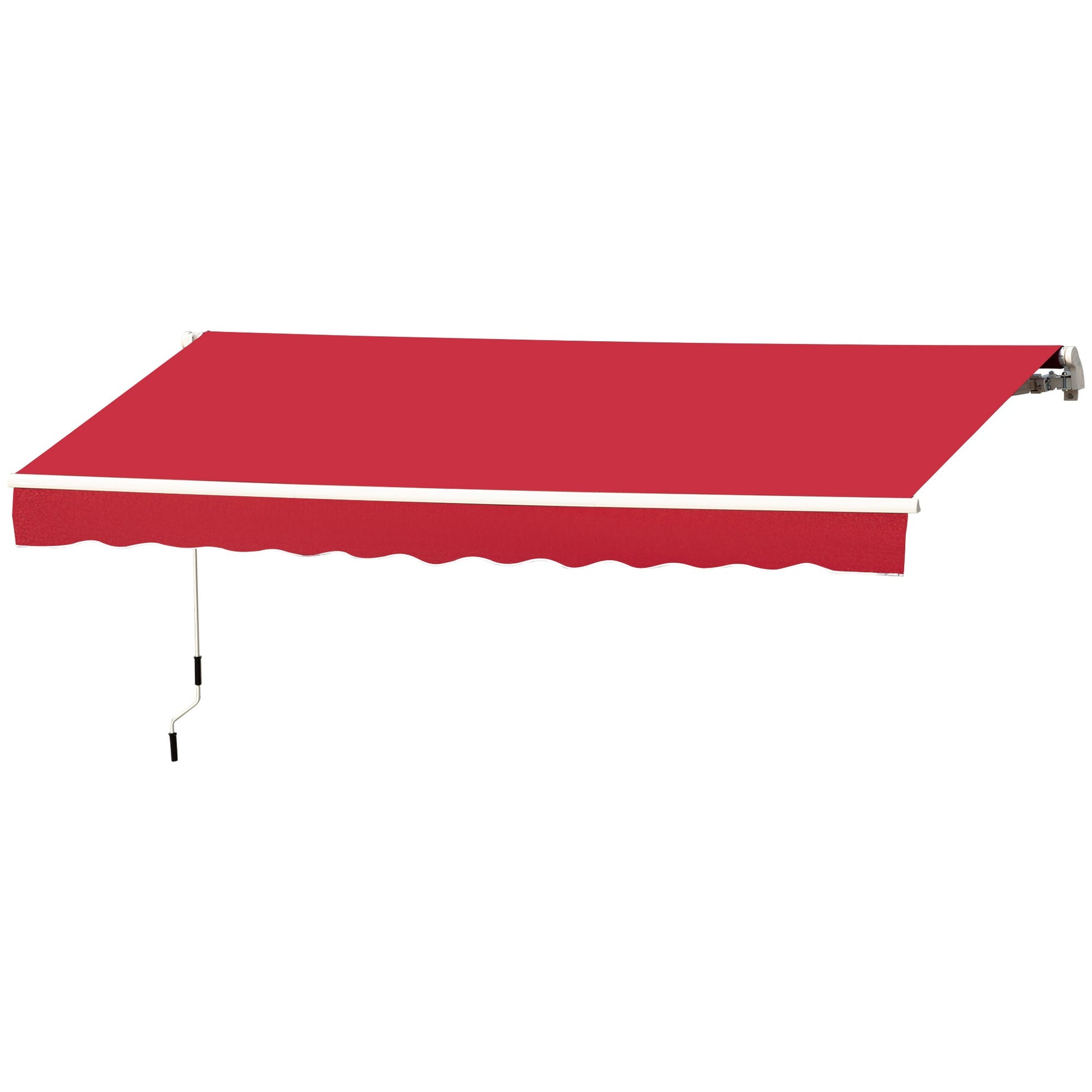 12' x 10' Retractable Awning Patio UV Resistant Fabric and Aluminum Frame for Deck, Balcony, Yard, Wine Red Deck Awnings Wine Red  at Gallery Canada