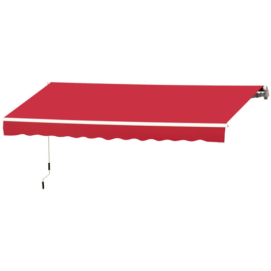 12' x 10' Retractable Awning Patio UV Resistant Fabric and Aluminum Frame for Deck, Balcony, Yard, Wine Red Deck Awnings Wine Red  at Gallery Canada