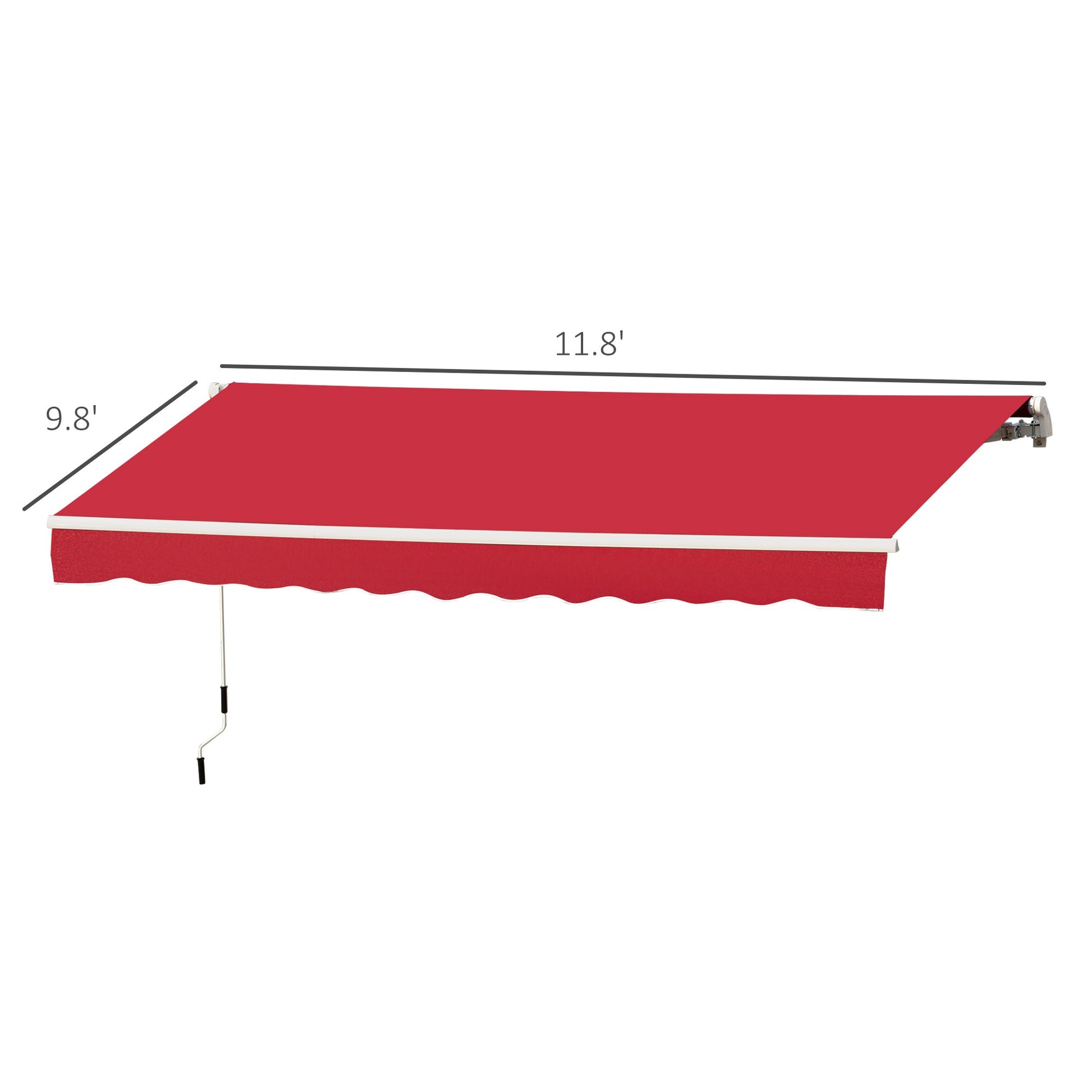 12' x 10' Retractable Awning Patio UV Resistant Fabric and Aluminum Frame for Deck, Balcony, Yard, Wine Red Deck Awnings   at Gallery Canada