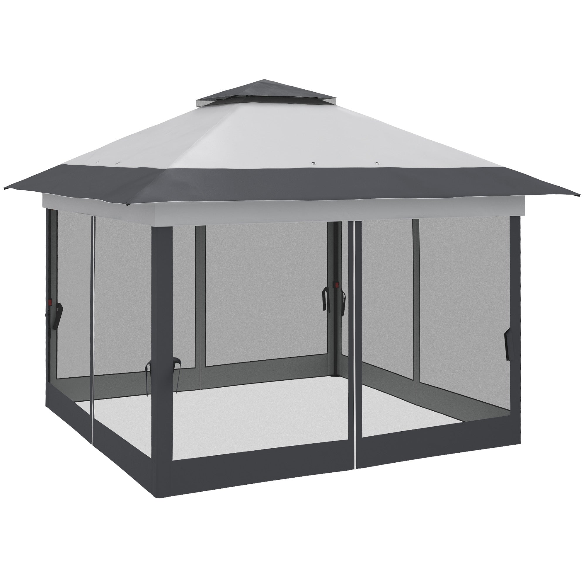 12' x 12' Foldable Pop-up Party Tent Instant Canopy Sun Shade Gazebo Shelter Steel Frame Oxford w/ Roller Bag, Grey Pop Up Canopies Multi Colour  at Gallery Canada