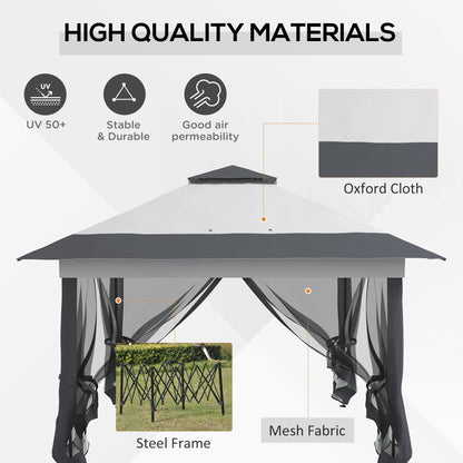 12' x 12' Foldable Pop-up Party Tent Instant Canopy Sun Shade Gazebo Shelter Steel Frame Oxford w/ Roller Bag, Grey Pop Up Canopies   at Gallery Canada