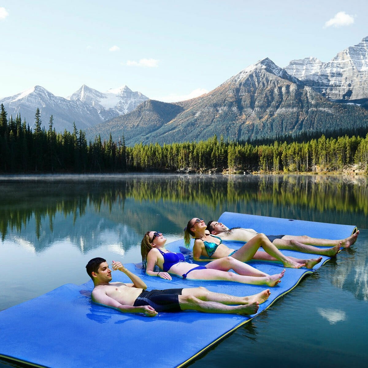 12 x 6 Feet 3 Layer Floating Water Pad, Blue Swimming   at Gallery Canada