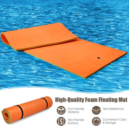 12 x 6 Feet 3 Layer Floating Water Pad, Orange Swimming   at Gallery Canada