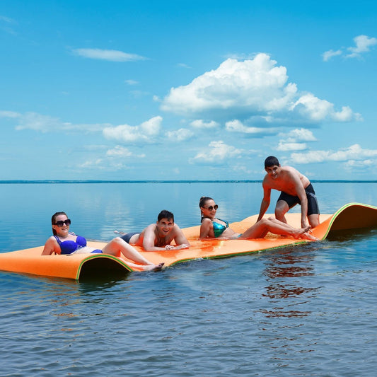 12 x 6 Feet 3 Layer Floating Water Pad, Orange Swimming   at Gallery Canada