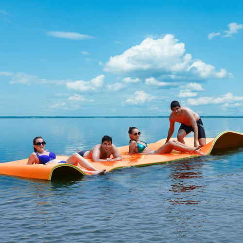 12 x 6 Feet 3 Layer Floating Water Pad, Orange