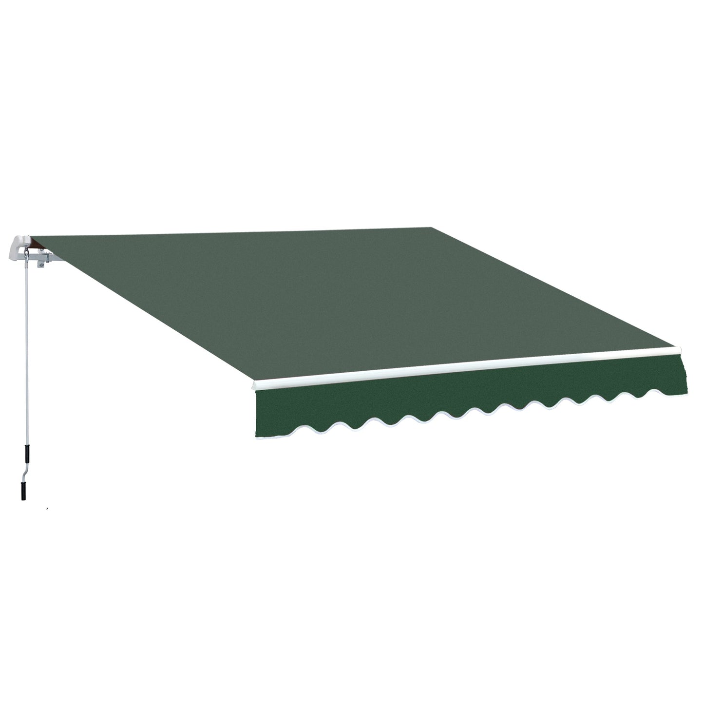 Retractable 12' x 8' Patio Awning with Manual Crank, UV & Water-Resistant, Green Deck Awnings Green  at Gallery Canada