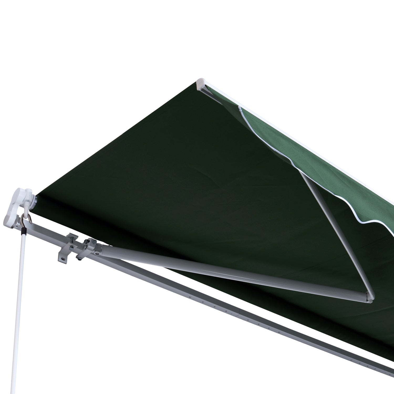 Retractable 12' x 8' Patio Awning with Manual Crank, UV & Water-Resistant, Green Deck Awnings   at Gallery Canada