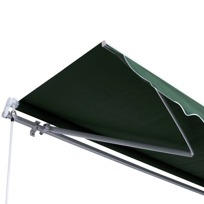 Retractable 12' x 8' Patio Awning with Manual Crank, UV & Water-Resistant, Green Deck Awnings   at Gallery Canada