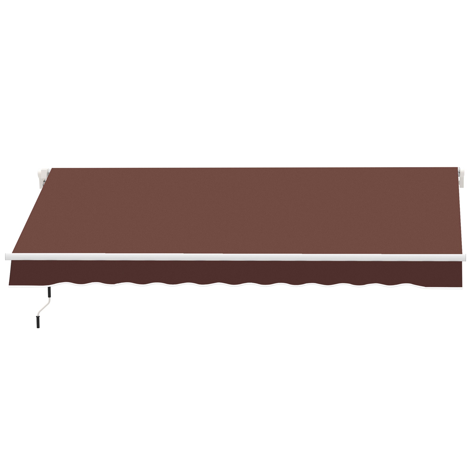 12' x 8' Retractable Patio Awning Sunshade Shelter w/ Manual Crank Handle UV &; Water-Resistant for Deck Balcony Coffee Patio Awnings Coffee Brown  at Gallery Canada