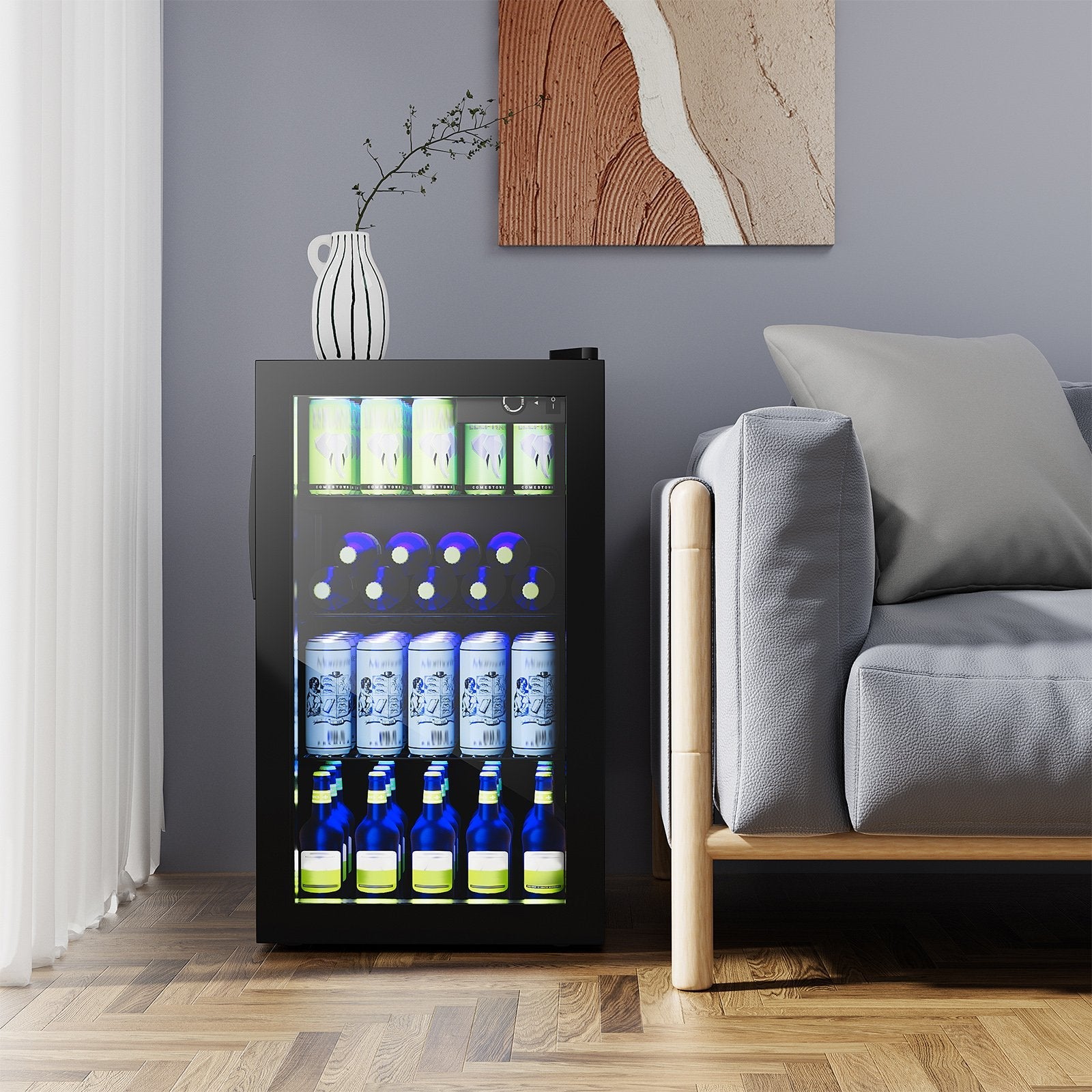 120 Can Beverage Mini Refrigerator with Glass Door Wine & Beverage Coolers   at Gallery Canada